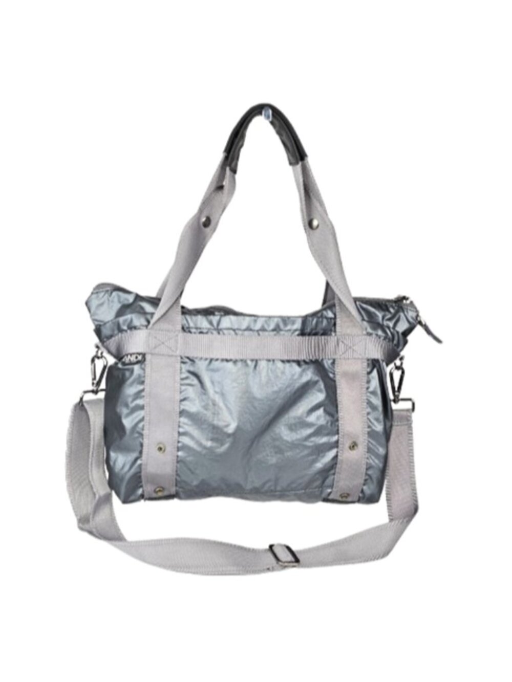 ANDI New York Metallic Nylon Adjustable Convertible Strap Travel Gym Tote Bag